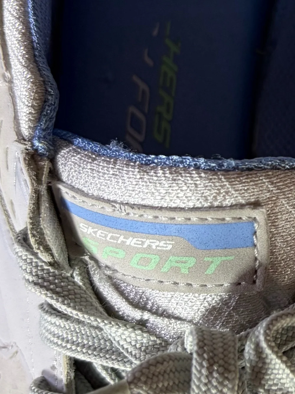 Skechers Light Gray and Pale Green Women's Sneakers